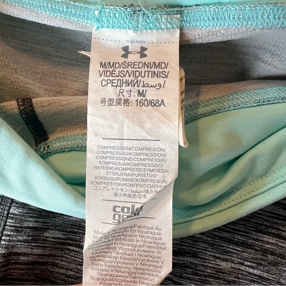 Under Armour ColdGear Compression Set Aqua Gray M 1/2 Zip + Leggings - Picture 5 of 7